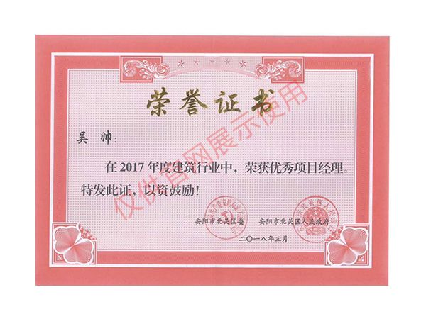 2017年項目經理獎
